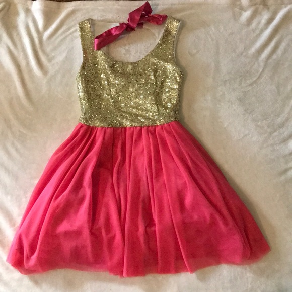 B Darlin Dresses & Skirts - pink and gold dress, size 1/2. never worn